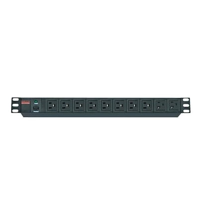 Maruson Power Strip, Rack Mounted, 5-15/20P, 10 ft. PDU-R2010